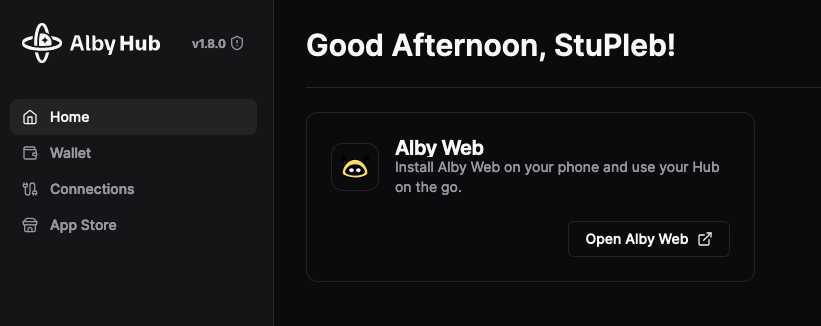 Alby Web Setup