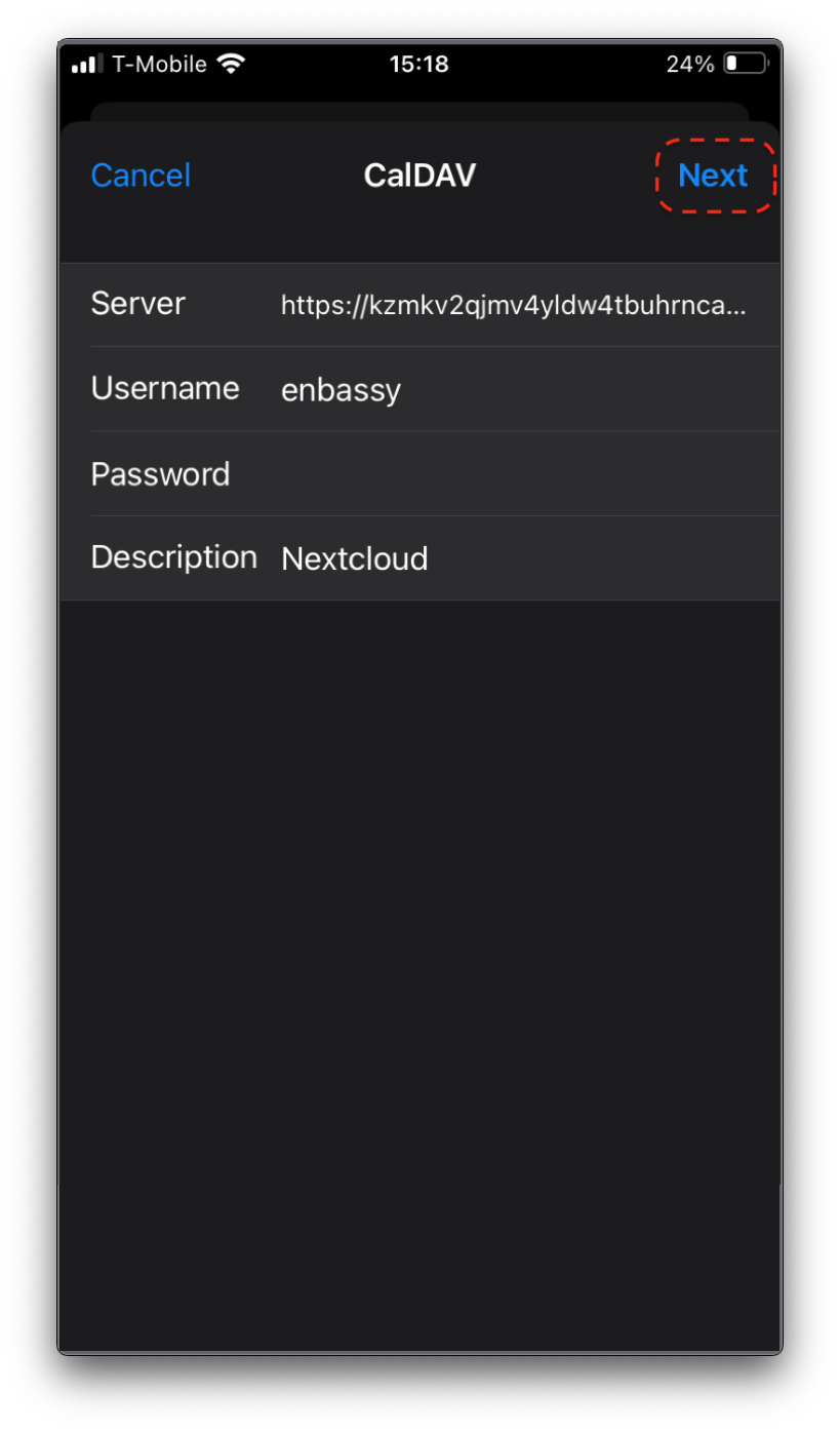 nextcloud account settings