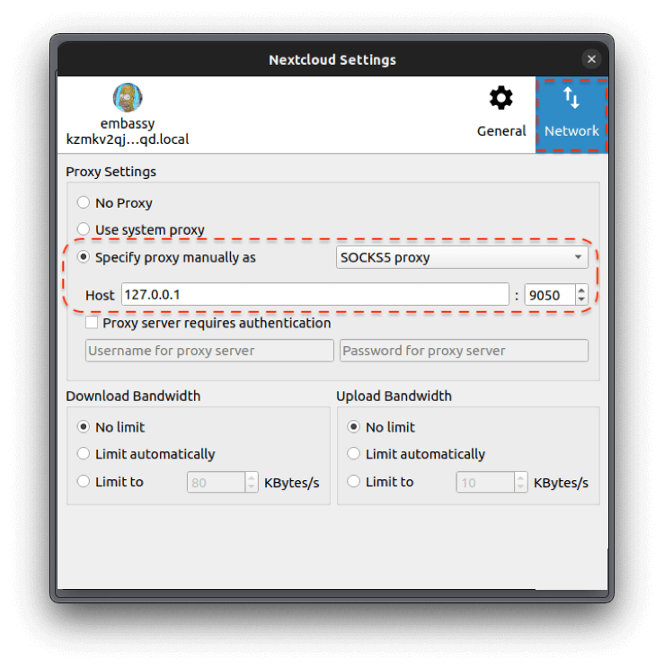 nextcloud network settings