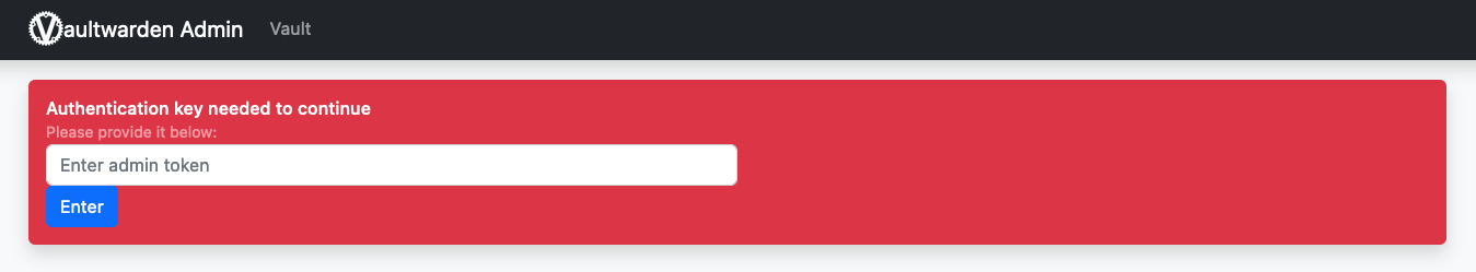 vaultwarden-admin-console-auth
